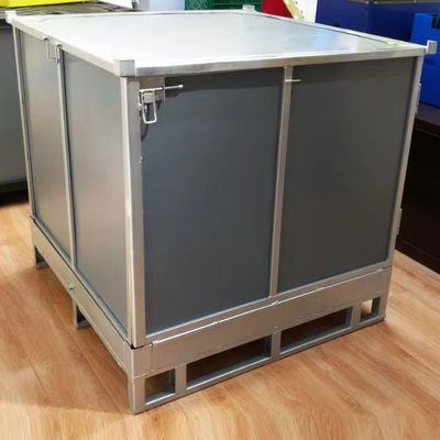Cajas de plástico reutilizables ligeras apilables Cajas de envío de plástico corrugado Gris
