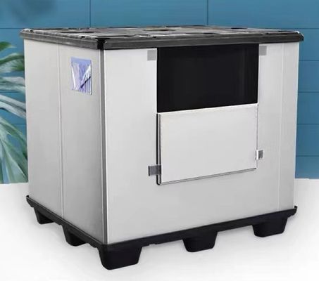 Rectangular Plastic Pallet Box Heavy Duty Folding Pallet Boxes Environmntally Friendly