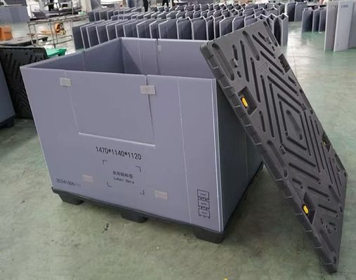 Waterproof Plastic Pallet Box Customized Collapsible Pallet Box 1200*1000*1000mm With Lid And Base