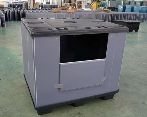 Waterproof Plastic Pallet Box Customized Collapsible Pallet Box 1200*1000*1000mm With Lid And Base