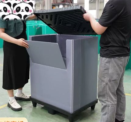 Customized Plastic Pallet Boxes Recyclable Reusable Bulk Container Corrugated