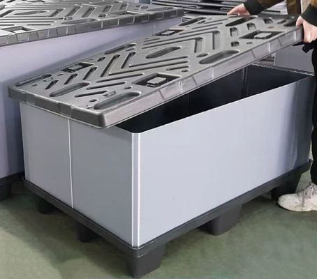 Customized Plastic Pallet Container Glossy Pallet Plastic Box Good Bearing For Shipping And Storage