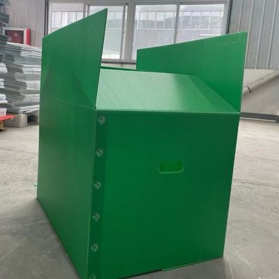 Anti Pressure Anti Corrosion Corrugated PP Box Green Corrugated Tote Box