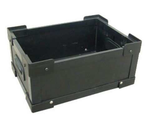 Reusable Plastic Moving Bins Gray Plastic Tote Crates Foldable