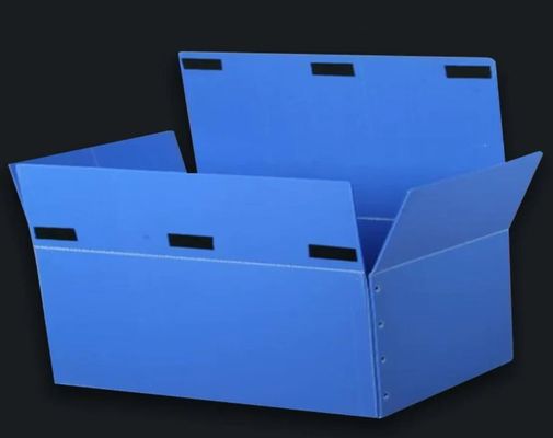 Customized Corrugated Plastic Boxes Blue Corrugated Sheet Box Reusable For Businesses