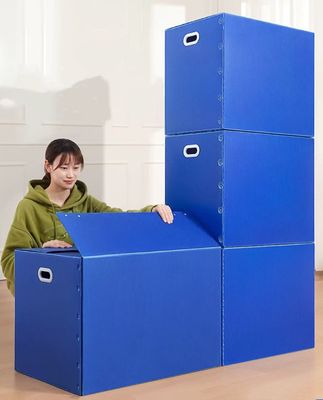 Blue Plastic Corrugated Containers Reusable PP Sheet Box Waterproof