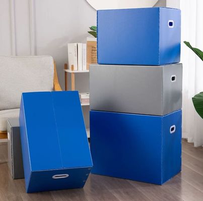 Blue Plastic Corrugated Containers Reusable PP Sheet Box Waterproof