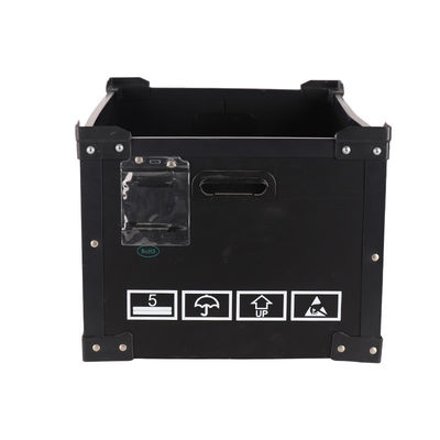 Recyclable Plastic Shipping Box Black Corrugated Box UV Resistant With Strong Frame