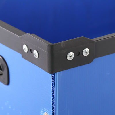 Stackable Plastic Shipping Box Impact Resistant Corrugated Plastic Tote Trays Blue