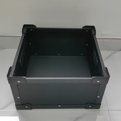 Customized Plastic Shipping Box Good Bearing Black Corrugated Shipping Boxes Impact Resistant