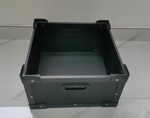 Customized Plastic Shipping Box Good Bearing Black Corrugated Shipping Boxes Impact Resistant