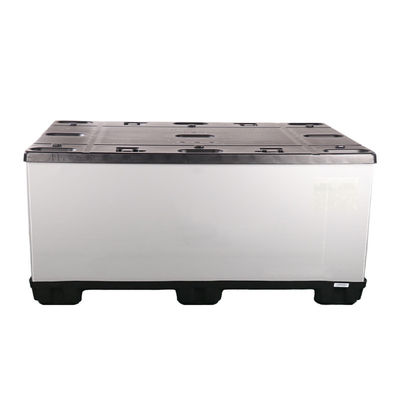 Gray Plastic Collapsible Box Reusable Pallet Sleeve Box Durable