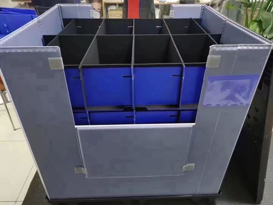 Reusable Plastic Foldable Boxes Gray Collapsible Plastic Crates Rectangular