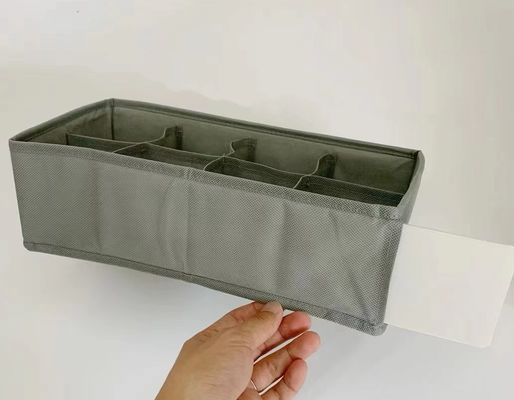 Rectangular Foldable Plastic Box Lightweight Plastic Divider Box Gray