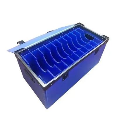 Lightweight PP Corrugated Sheet Box Rectangular Plastic Divider Containers Blue