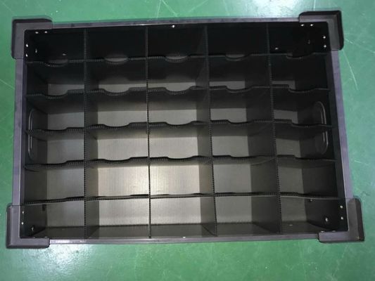 Caja de divisores de plástico negro, bloqueo rápido, caja de almacenamiento dividida, impermeable.