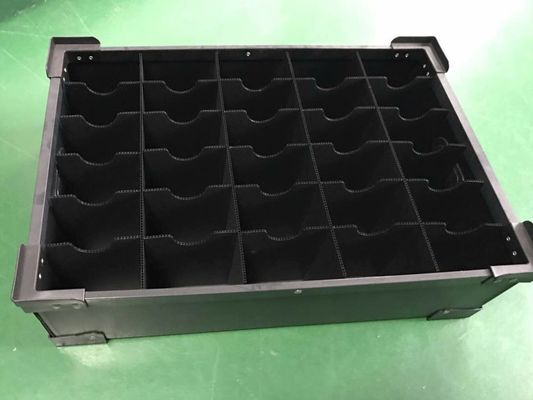 Caja de divisores de plástico negro, bloqueo rápido, caja de almacenamiento dividida, impermeable.