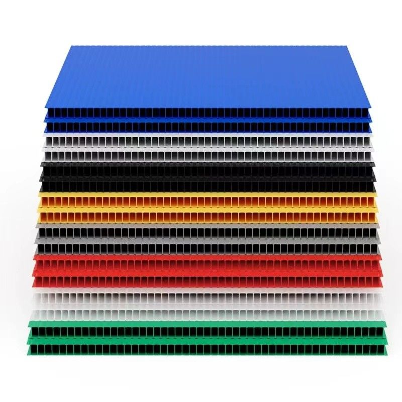 Customized Corrugated Plastic Sheet Blue White Red Yellow Green Hollow Plastic Sheet