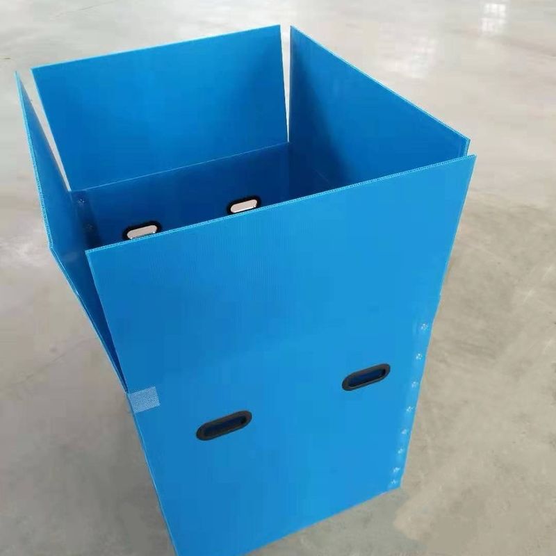 Folding Plastic Carton Box 600*400*350mm PP Hollow Sheet Box With Velcro and totes