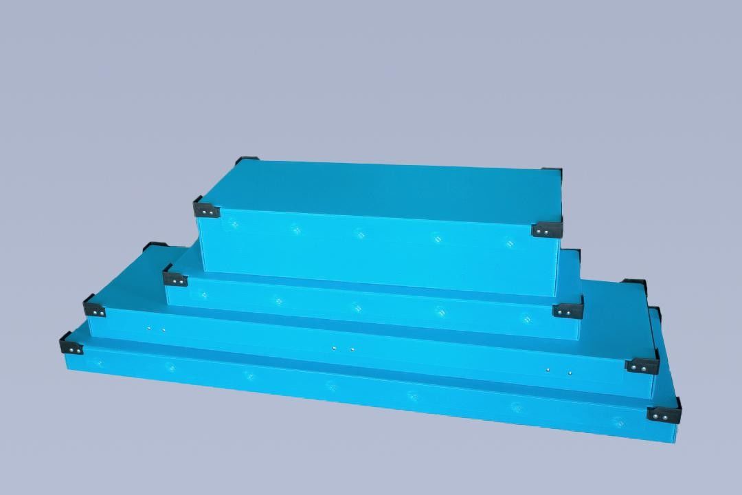 Rectangular PP Corrugated Sheet Box Impact Resistant Corrugated Storage Boxes Customized