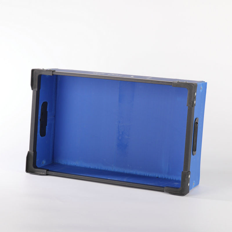 Stackable Plastic Shipping Box Impact Resistant Corrugated Plastic Tote Trays Blue